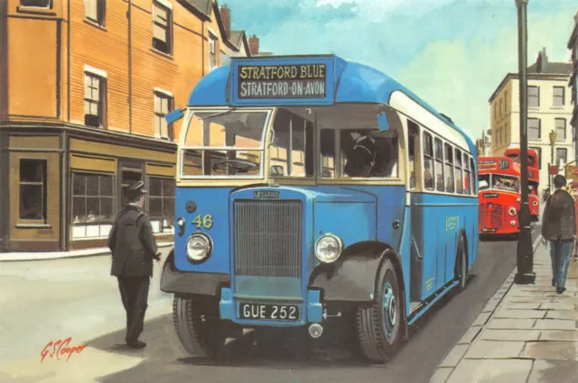 Old Bus  Postcard Stratford Blue Large Size Unused  Very Good Mint