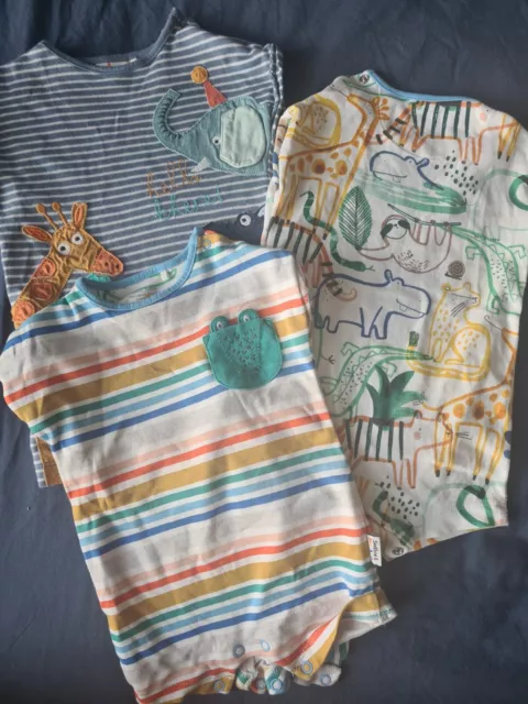 Next Baby Boys Romper Suits X 3 Aged 3-6 Months