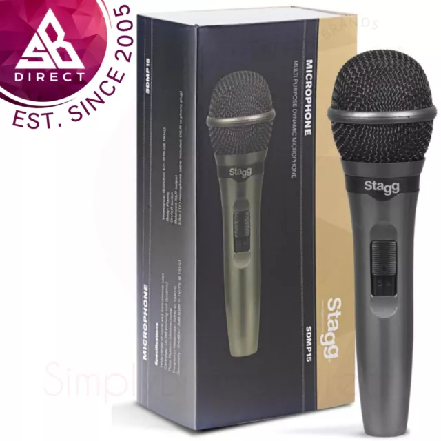 Stagg SDMP15 Wired Dynamic Microphone Switchable Vocal Handheld Mic│With Cable