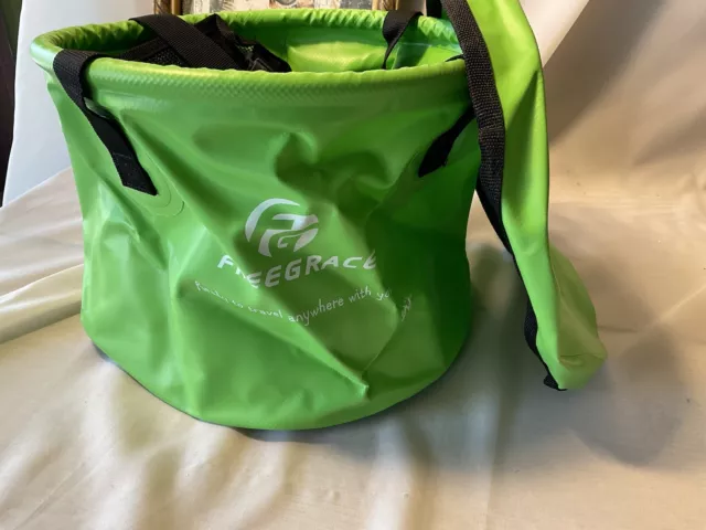 New Freegrace Premium Collapsible Bucket -Folding  Green With Lid