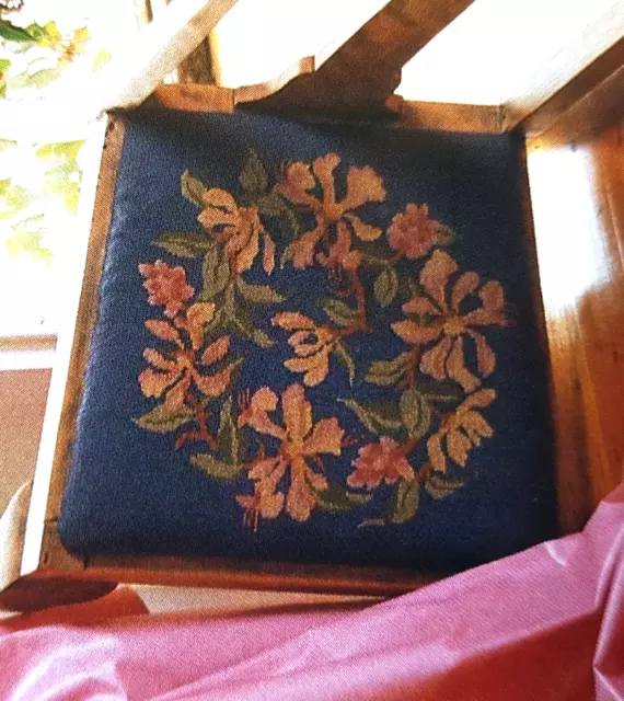 EHRMAN Honeysuckle Blue Chair Seat / large cushion TAPESTRY NEEDLEPOINT KIT rare