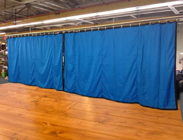 Lot of (2) Royal Blue Curtain/Stage Backdrop, Non-FR, 10 H x 15 W