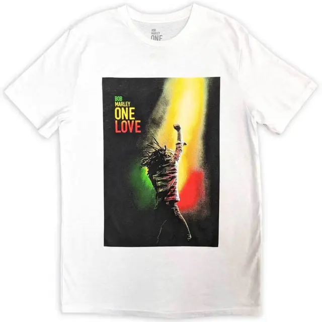 Bob Marley Oficial Camiseta Blanca Unisex: One Love Póster de Película