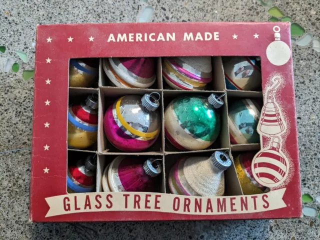 Vintage American Made/Shiny Brite Atomic Mercury Glass Ornaments