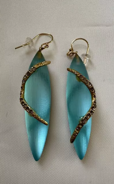 Alexis Bittar Blue Lucite Crystal Earrings