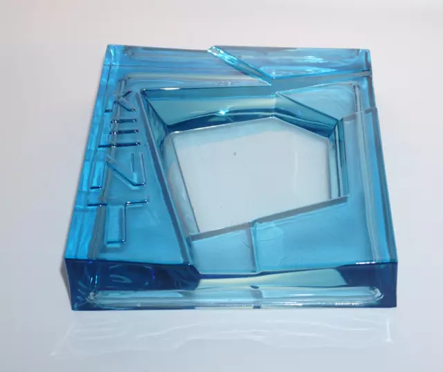 Kent Aschenbecher Ascher Zigarettenhalter Zigarette Glas Blau Sammeln NEU