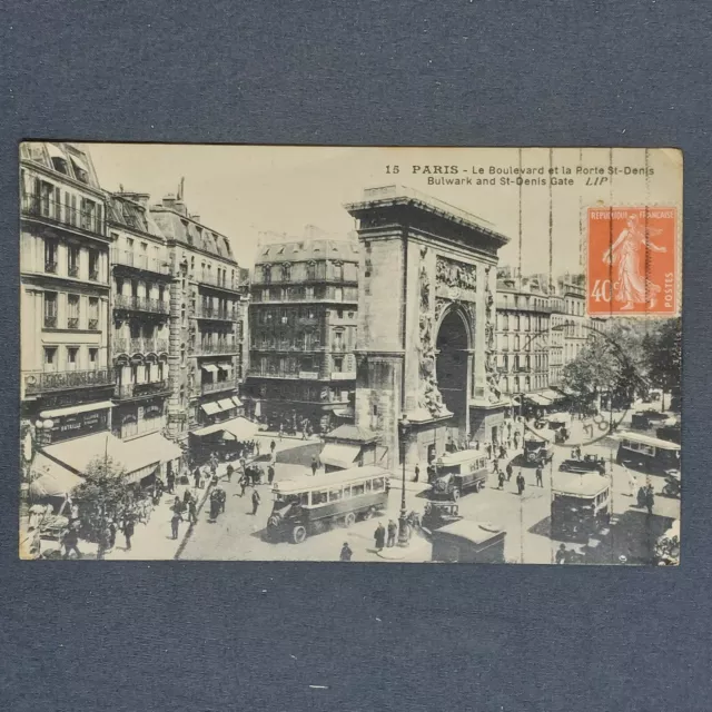 CPA Carte Postale Ancienne Paris - Le Boulevard Et La Porte St-Denis