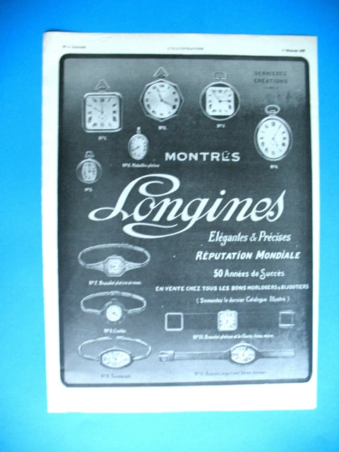 Publicite De Presse Longines Montres Elegantes Et Precises Horlogerie Ad 1913