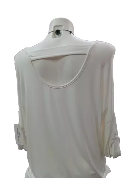 Maglia MAGLIETTA Blusa donna maniche lunghe CURVY SCHIENA SCOPERTA taglia 46 48