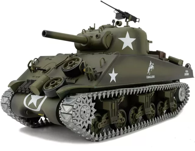 RC BB Tank 1:16 Heng Modello Lungo Sherman PRO METAL IR SMOKE SOUND V7 Aggiornamento UK