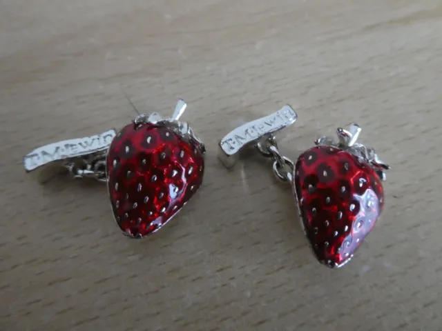 TM Lewin Chain Link Cufflinks Strawberries