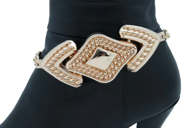 Women Gold Chain Boot Bracelet Western Shoe Arrow Charm Cocktail Party Jewelry
