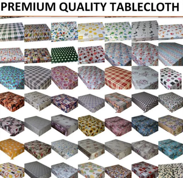 Wipe Clean Tablecloth Pvc Oilcloth Vinyl Wipeable Table Cloth Cover Protector