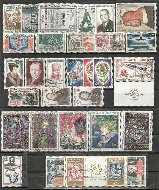 Timbres de FRANCE : Année complète neuve 1964 - Collection