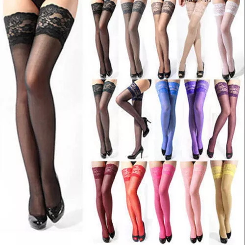 US SHIP Fashion Ladies Tights Stay Up Thigh High Stockings Lace Top Pantyhose 3