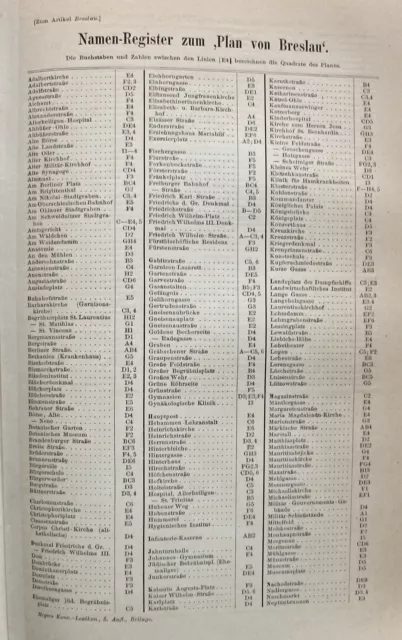 Wrocław, Breslau, Polen, Schlesien - Alte Karte / Stadtplan - Lithographie 1898 3