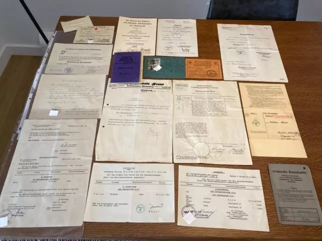000 Original WWII German Documents One Man Grouping Old Fighter LOT