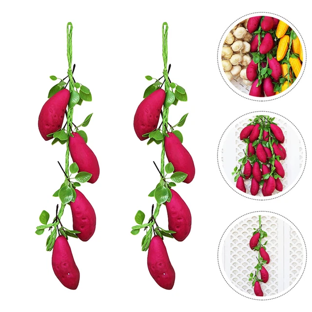 2 pz viti rosse verdure decorazione artificiale patate pianta schiuma