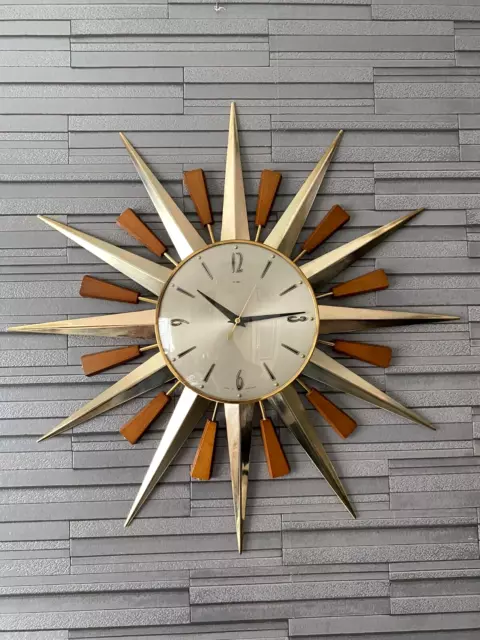 Vintage Metamec 1960s Sunburst Wall Clock