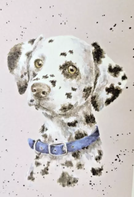 Dalmatian  Puppy Print of Watercolor by Hannah Dale Matted 8 x 10 Inch