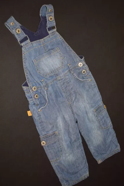 Set jeans Steiff tuta Tuta Dungarees bavaglino pant flap blu bambini 86 18M