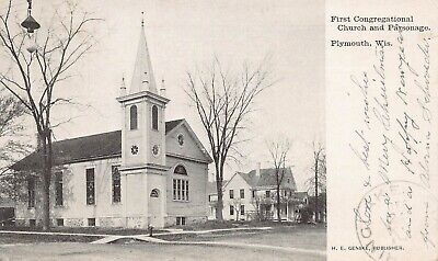 First Congregational Church Parsonage PLYMOUTH WI Wisconsin UDB Vtg Postcard O9