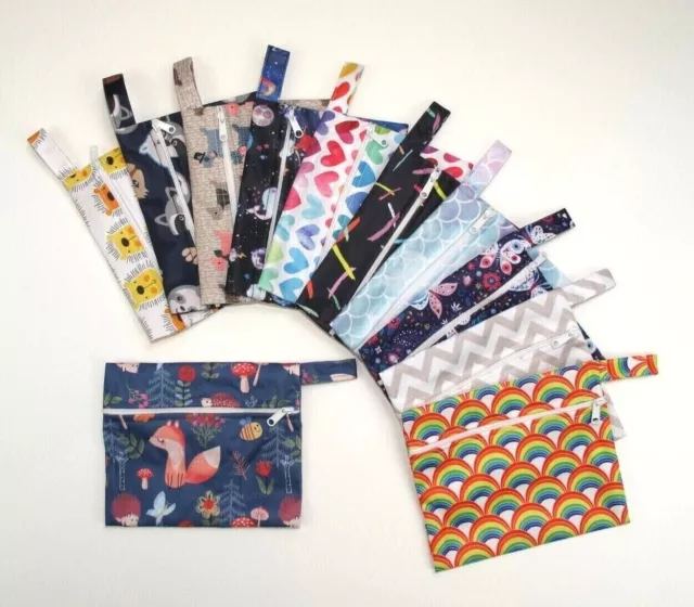 Small Wet Bag for Reusable Breast Pads, Wipes, Cloth Pads, ALL NEW DESIGNS! *UK*