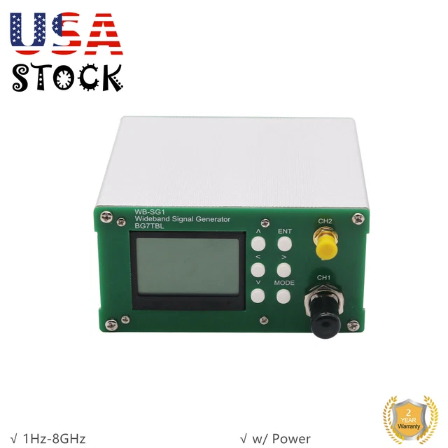 1Hz-8GHz Signal Generator Wideband with Make-Break Modulation + Power Adapter