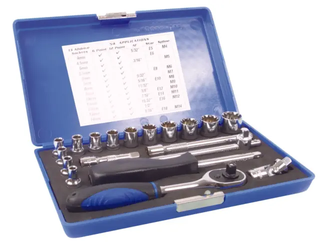 Laser Tools 1/4" Alldrive (Fits Metric, Af, E-Torx & Spline) Socket Set