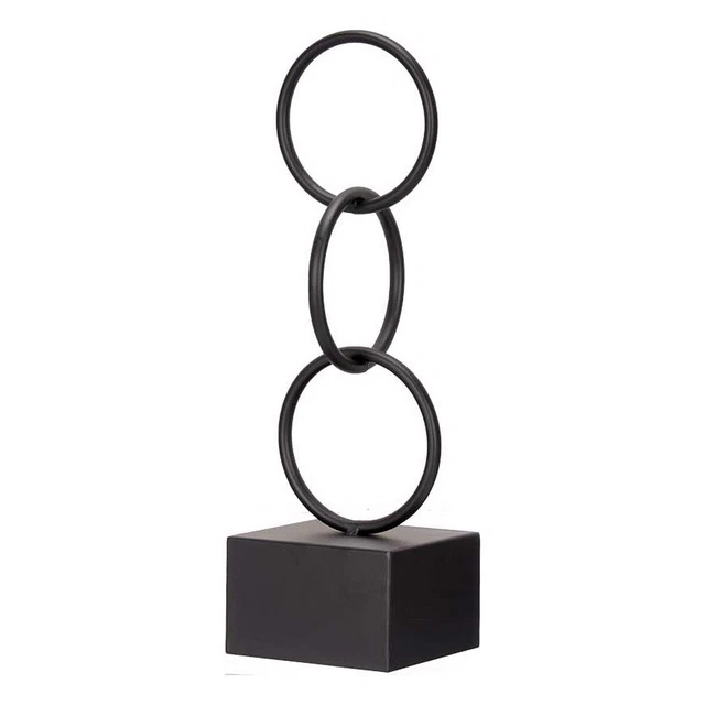 Figura Decorativa Aros Negro Metal [12,5 x 40,5 x 12,5 cm]