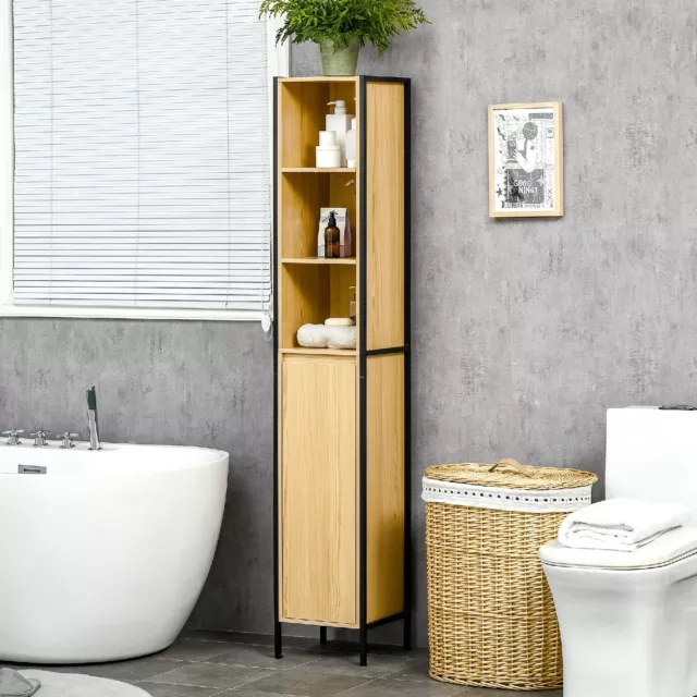 DecHome Mobile da Bagno per Asciugamani 30x28x168 cm Legno Nero 473AK-834 2