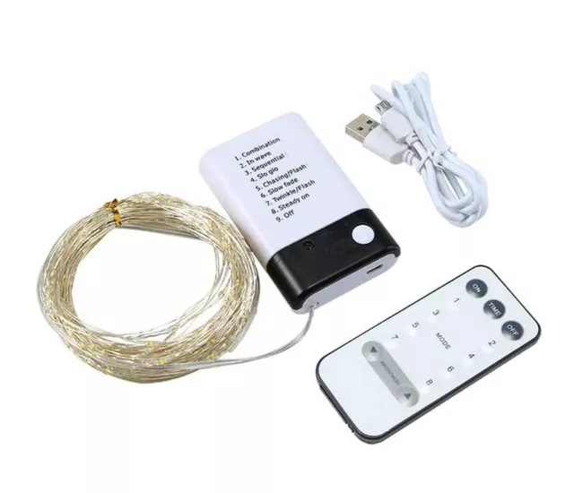 Fairy Lights LED Battery and USB 2 in 1 Remote Control Christmas Copper String