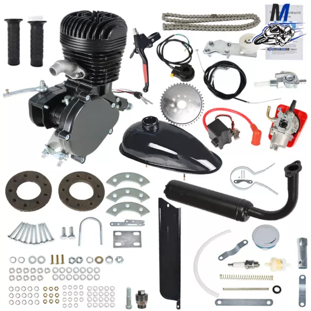 100cc Bicycle Motor Kit Bike Motorized 2 Stroke Petrol Gas Engine Set Black