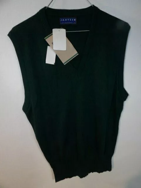 Vintage Jantzen Classics Hunter Green Acrylic Sweater Vest Medium NOS with Tags
