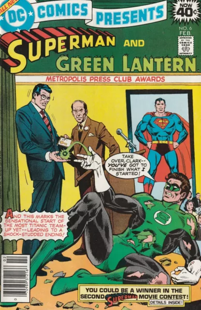 DC Comics Presents: Superman & Green Lantern # 6 Newsstand Cover VF/NM DC 1979