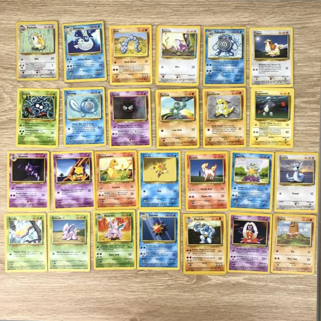 35x Pokemon Cards Base Set 102 Mixed Bundle Bulk Lot WOTC 90s Original