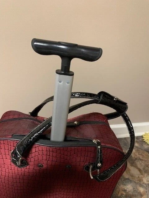 2 piece carry on luggage set Samantha. Brown. Burgundy with Black Trim    13