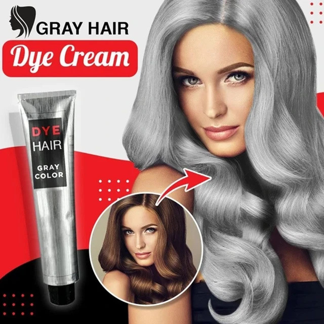 Men/Women Permanent Punk Hair Coloring Hair Dye Cream Salon Light Gray