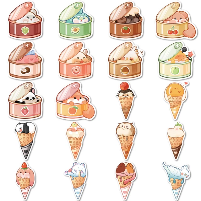 80 un. pegatinas decorativas de postre dulce comida maleta PVC pegatinas decoración del hogar