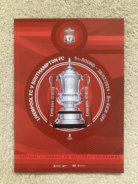 23/24 Liverpool V Southampton FA Cup 5th Round Programme