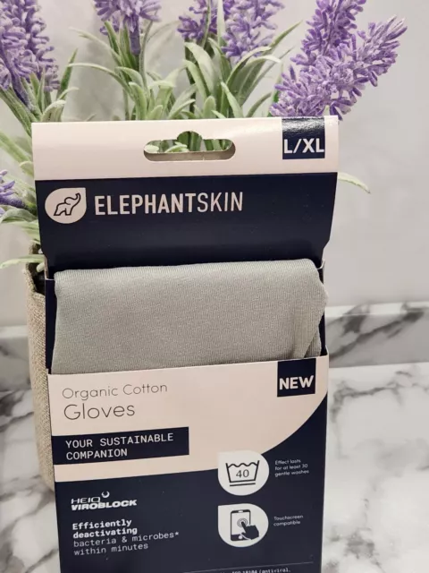 Elephantskin Gloves Anti-microbial Organic Cotton L /XL 1 Grey Reuseable 2