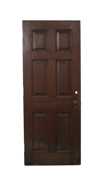 Antique 6 Panel Mahogany Privacy Door 80 x 31.875