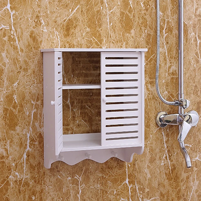 2-stufiger Hängeschrank Fürs Badezimmer - Platzsparender Wandschrank In Weiß