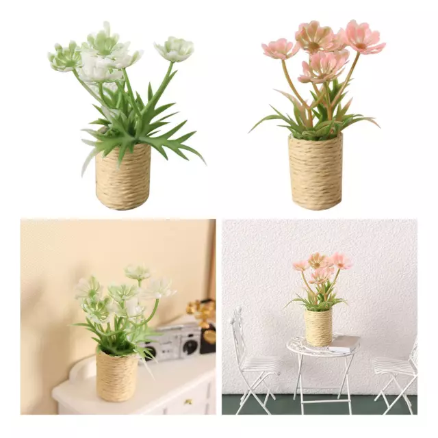Artificial Bonsai Miniature Potted Plant Flowers for Room Yard Decor