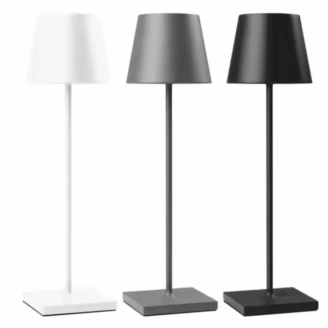 Lampada da tavolo led ricaricabile simile poldina TOUCH  dimmerabile BIANCA NERA