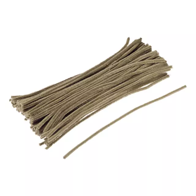 200 Pack limpiador de tubos Chenille Sticks 30cm / 12 "para DIY Art Light Brown