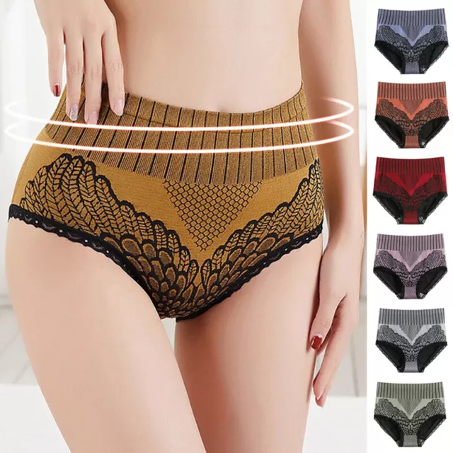 Women Briefs Underwear Cotton High Waist Tummy Control Panties Ladies  Knickers