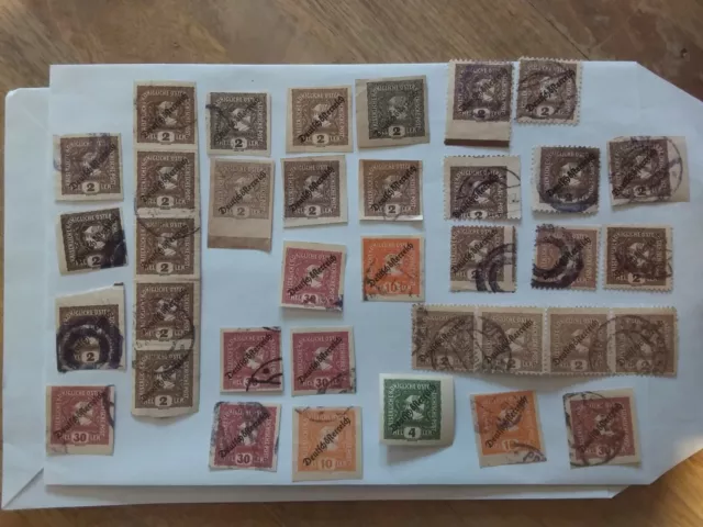 Austria German Stamps A Selection Of Imperf And Perforated Postally Used 1919