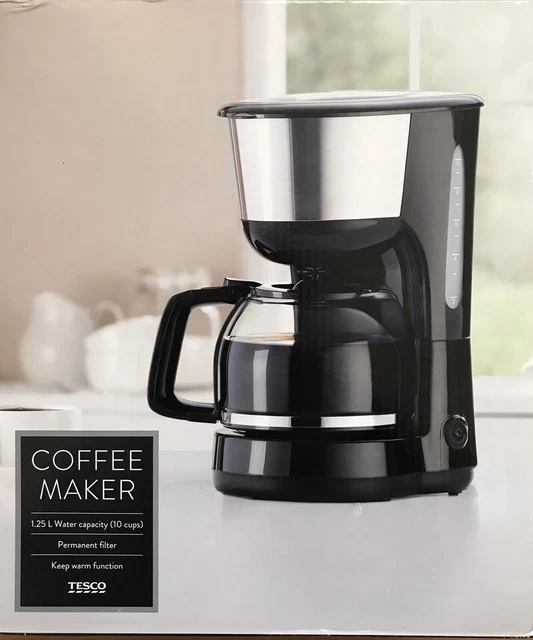TESCO 10 CUP Filter Coffee Maker 1.25 Litre Water Capacity. £25.00