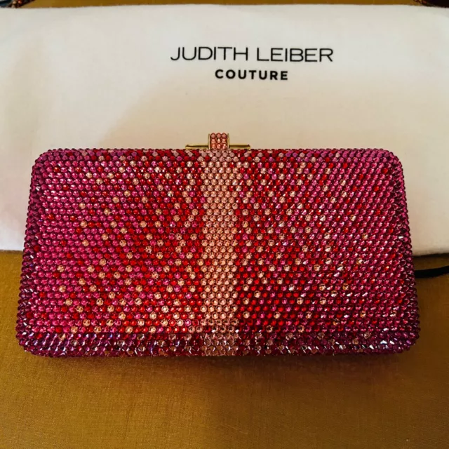 Judith Leiber Couture Large Airstream Crystal  Ombre Pink Clutch Bag 3